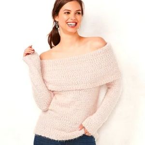 Lauren Conrad Pink Off Shoulder Sweater